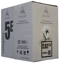Acconet CAT5e Indoor Ethernet Cable 100m White CCA STP Pull Box | CAT5-100-SC-STP