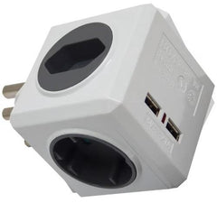 GREY MULTI SOCKET CUBE WITH USB