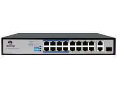 Scoop 16 Port Fast Ethernet PoE 150W 2 Gigabit 1SFP Switch