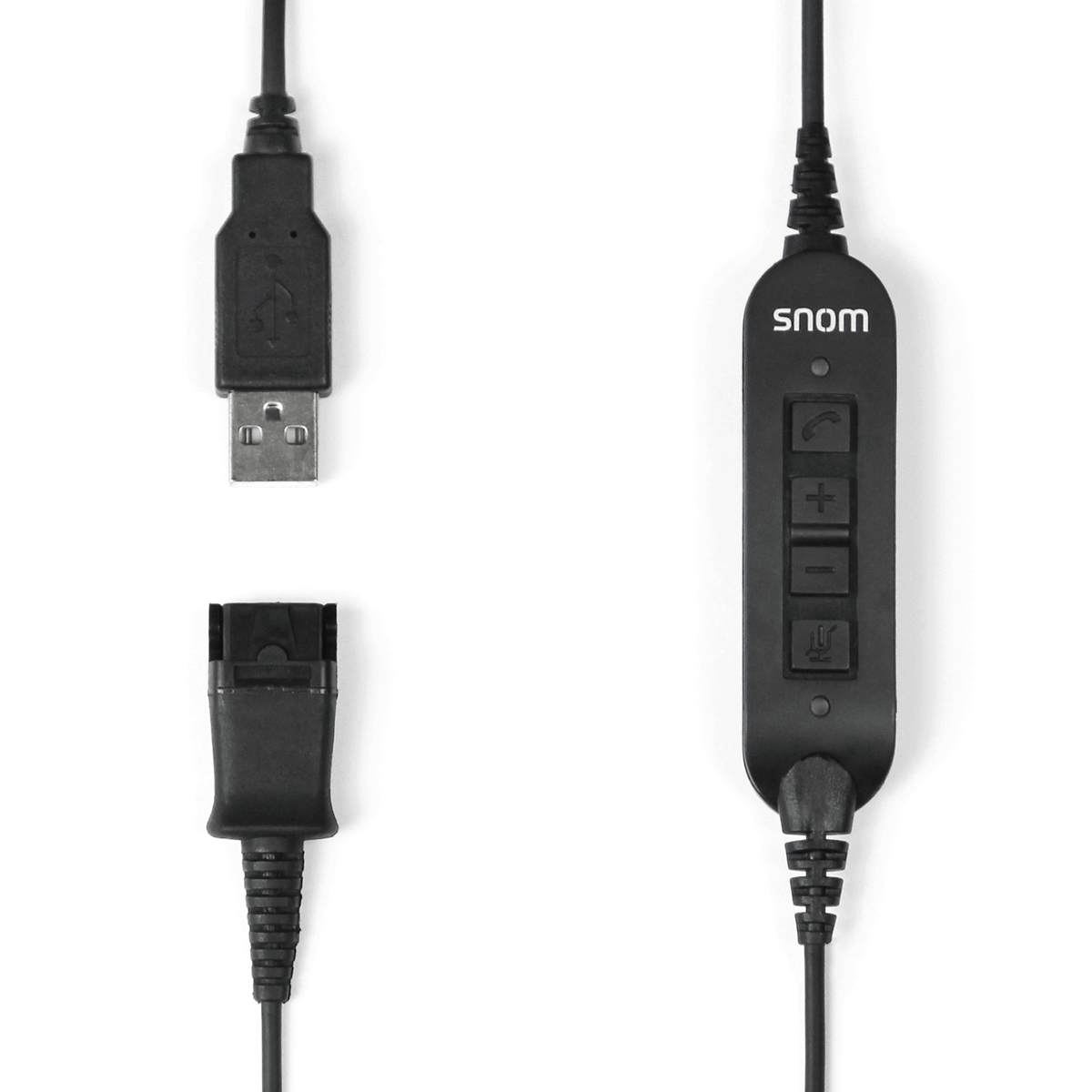 Snom USB Quick Release Adapter for A100M, A100D and PC - Integrated volume and call buttons.