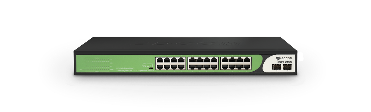 BDCOM 24-Port Gigabit PoE Switch (24-Port PoE + 2-Port Gigabit SFP) 280W PoE Budget