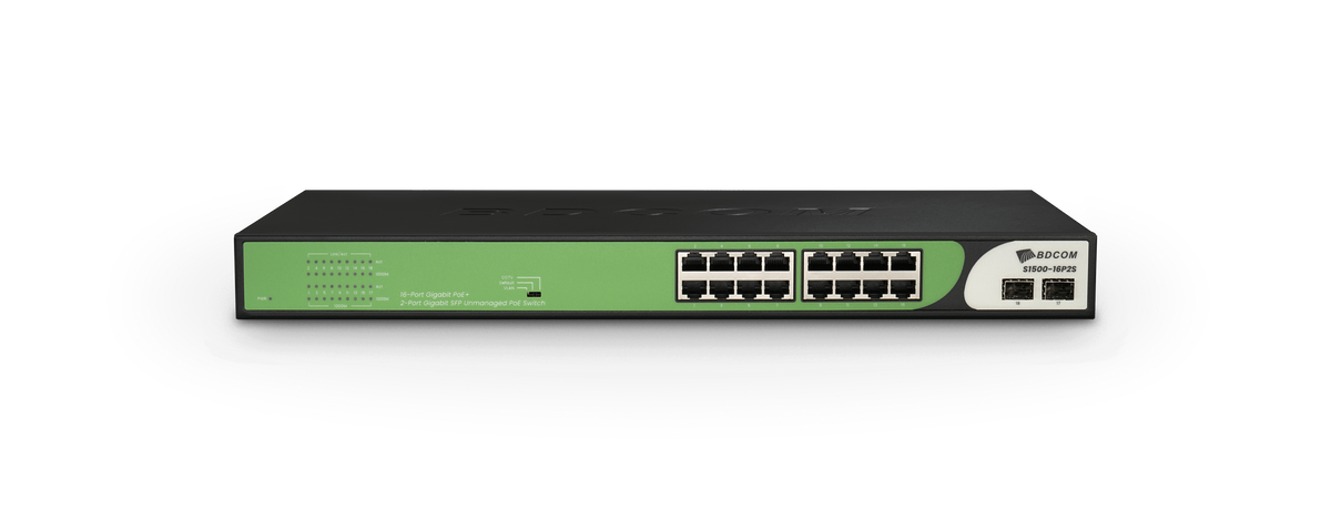 BDCOM 16-Port Gigabit PoE Switch (16-Port PoE + 2-Port Gigabit SFP) 180W PoE Budget