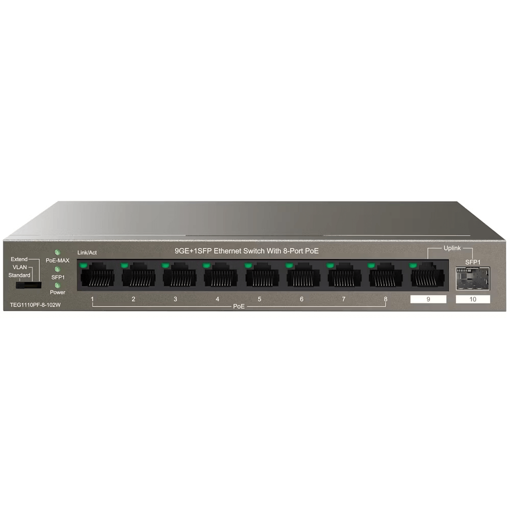Tenda 8-Port Gigabit PoE Desktop Switch | TEG1110PF-8-120W
