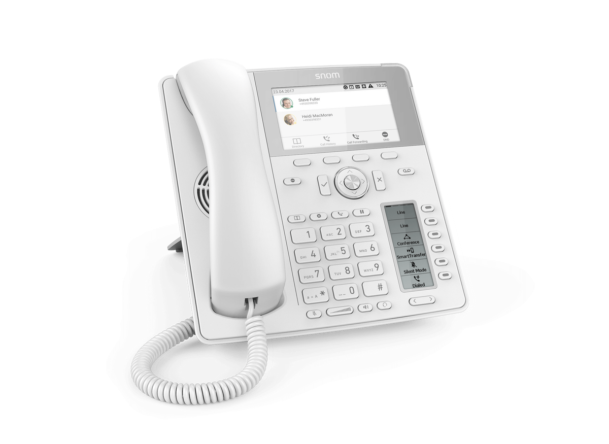 Snom D785 12-line Desktop SIP Phone in White - No PSU Included - Hi-Res 4.3" Colour Display - USB