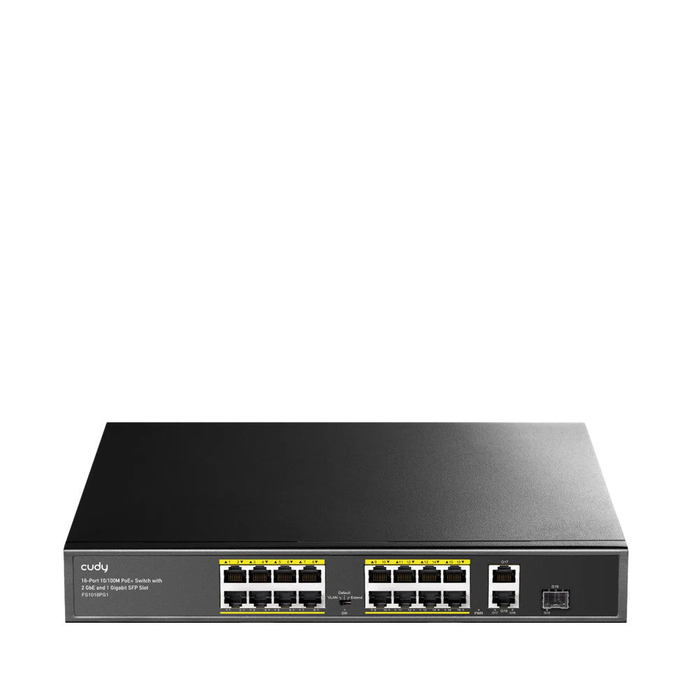 Cudy 16 Port Fast Ethernet PoE 190W 2 Gigabit 1SFP Switch | FS1018PS1
