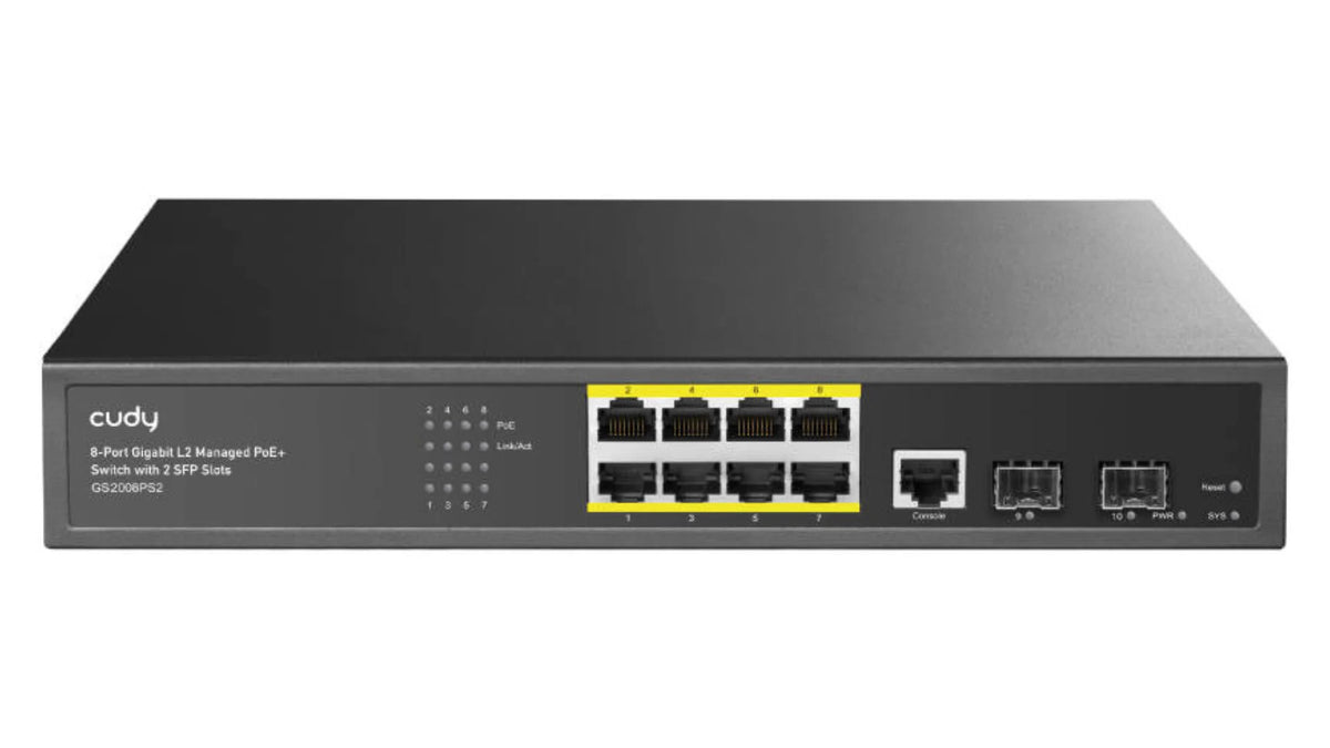 Cudy 8 Port Gigabit PoE 130W 2SFP Switch | GS2008PS2