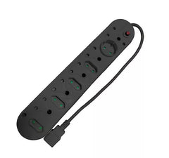 Acconet 10-Way Multiplug 5x 16A SA, 4x 5A 2-Pin, 1x Round 5A, Black | AC-MPLUG-IEC-10-B