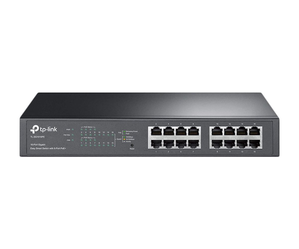 TP-Link 16-Port 8-Port PoE+ Gigabit Easy Smart Switch | TL-SG1016PE