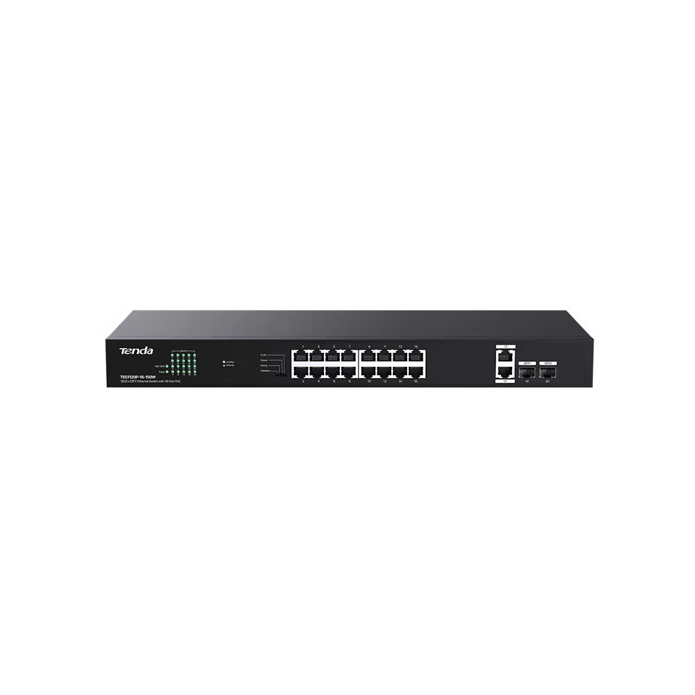 Tenda 16-Port Desktop Switch | TEG1120P-16-150W