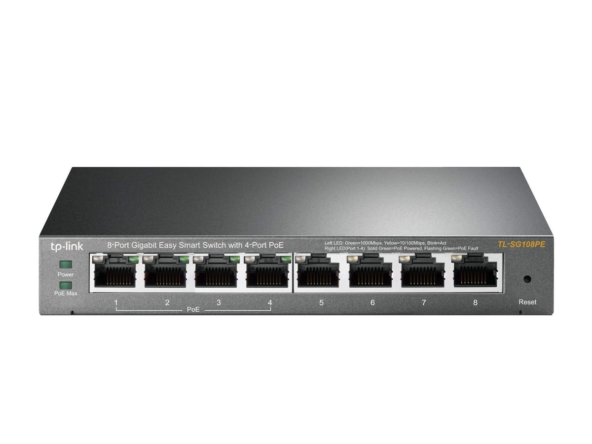 TP-Link 8-port Gigabit Easy Smart PoE Switch | TL-SG108PE