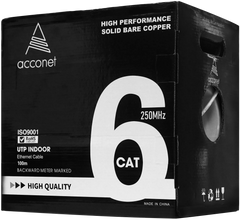 Acconet CAT6 Indoor Ethernet Cable 100m White Solid Copper UTP Pull Box | CAT6-100-SC