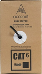 Acconet CAT6 UV Outdoor Ethernet Cable 100m Black Solid Core SF/TP Pull Box | CAT6U-100-SC