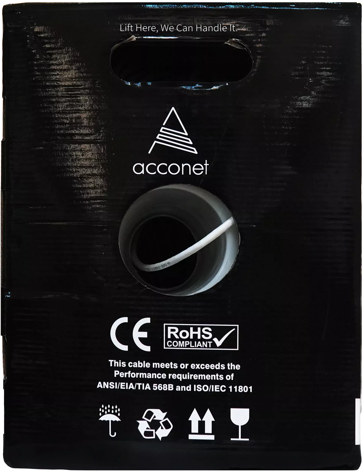 Acconet CAT6 Indoor Ethernet Cable 305m White Solid Copper UTP Pull Box | CAT6-305-SC