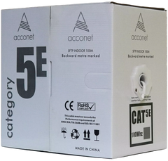 Acconet CAT5e Indoor Ethernet Cable 100m White Solid Copper STP Pull Box | CAT5-100-SC-STP