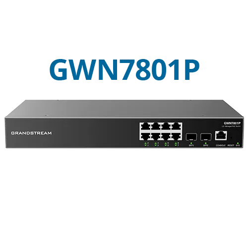 Grandstream Enterprise L2++ 8 port Managed GbE PoE Switch 120W | GWN7801P-PRO