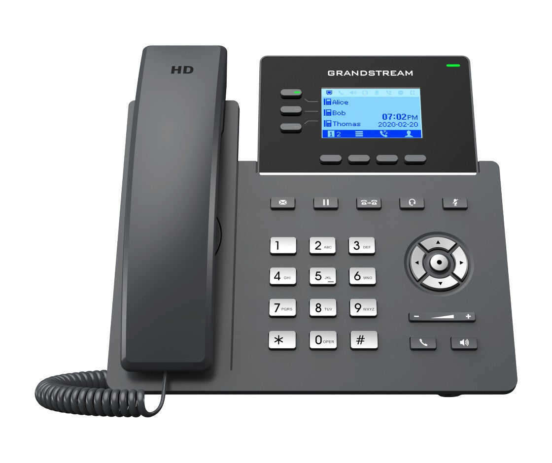 Grandstream 3-Line Gigabit Carrier Desk Phone PoE support | GRP2603P
