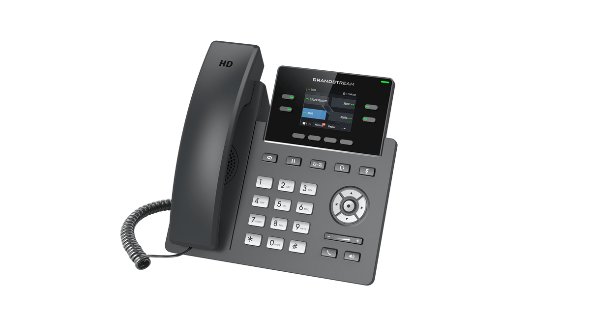 Grandstream 2-Line Carrier Desk Phone, Wi-Fi - PoE