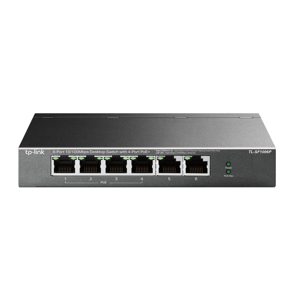 TP-Link 6-Port 10/100 Mbps PoE+ Desktop Switch | TL-SF1006P