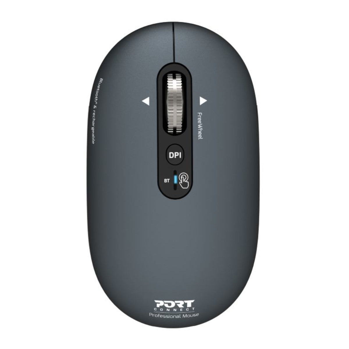 Port Connect PURE MAC Rechargeable Wireless and Bluetooth Mouse - Shadow