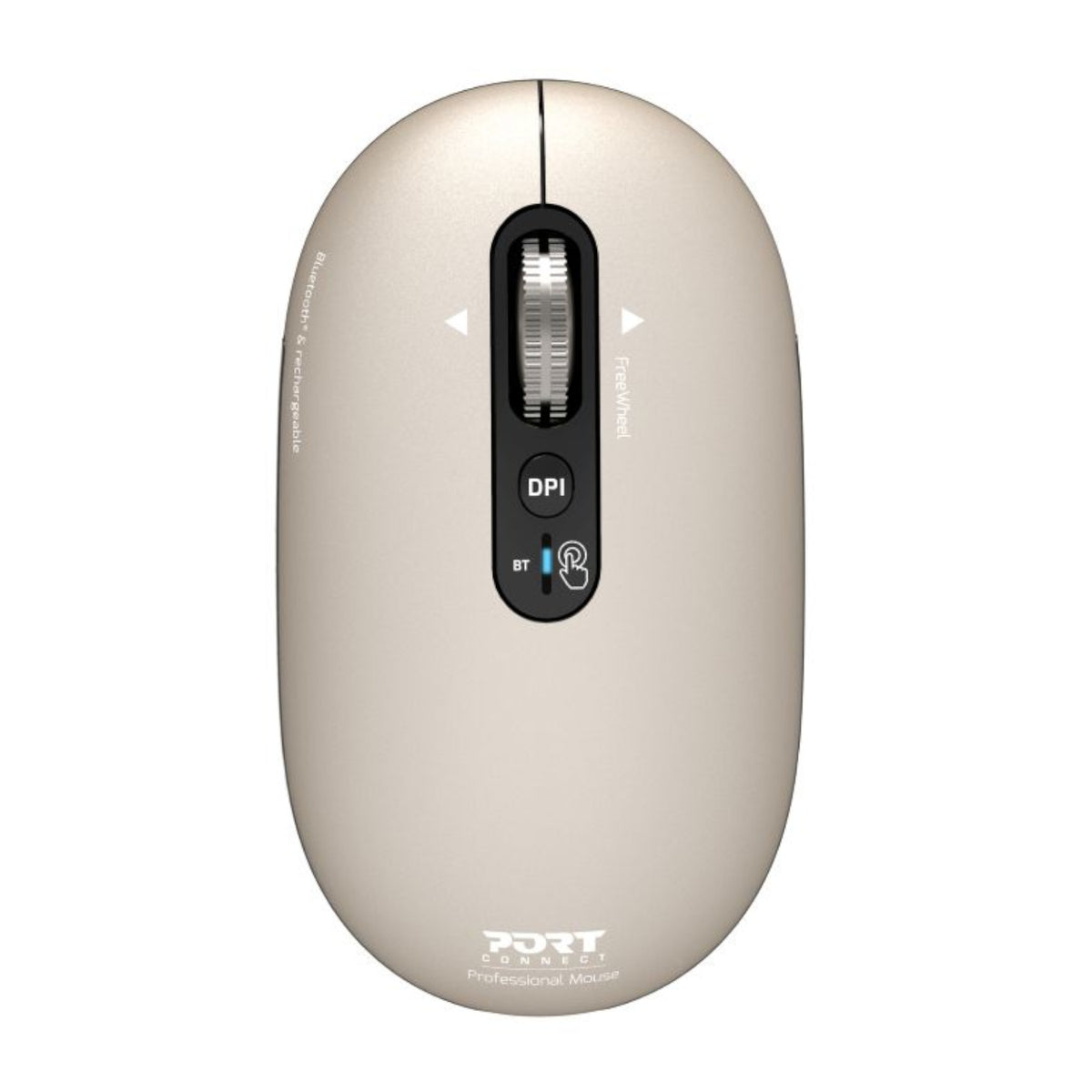 Port Connect PURE MAC Rechargeable Wireless and Bluetooth Mouse - Pearl