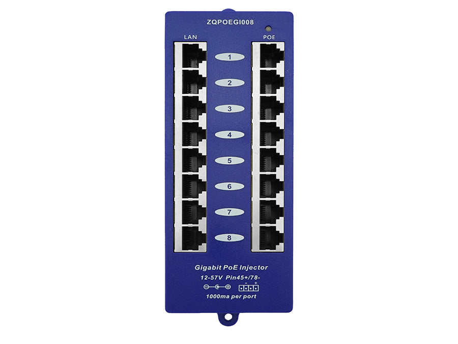 8 Port Gigabit Passive PoE Injector