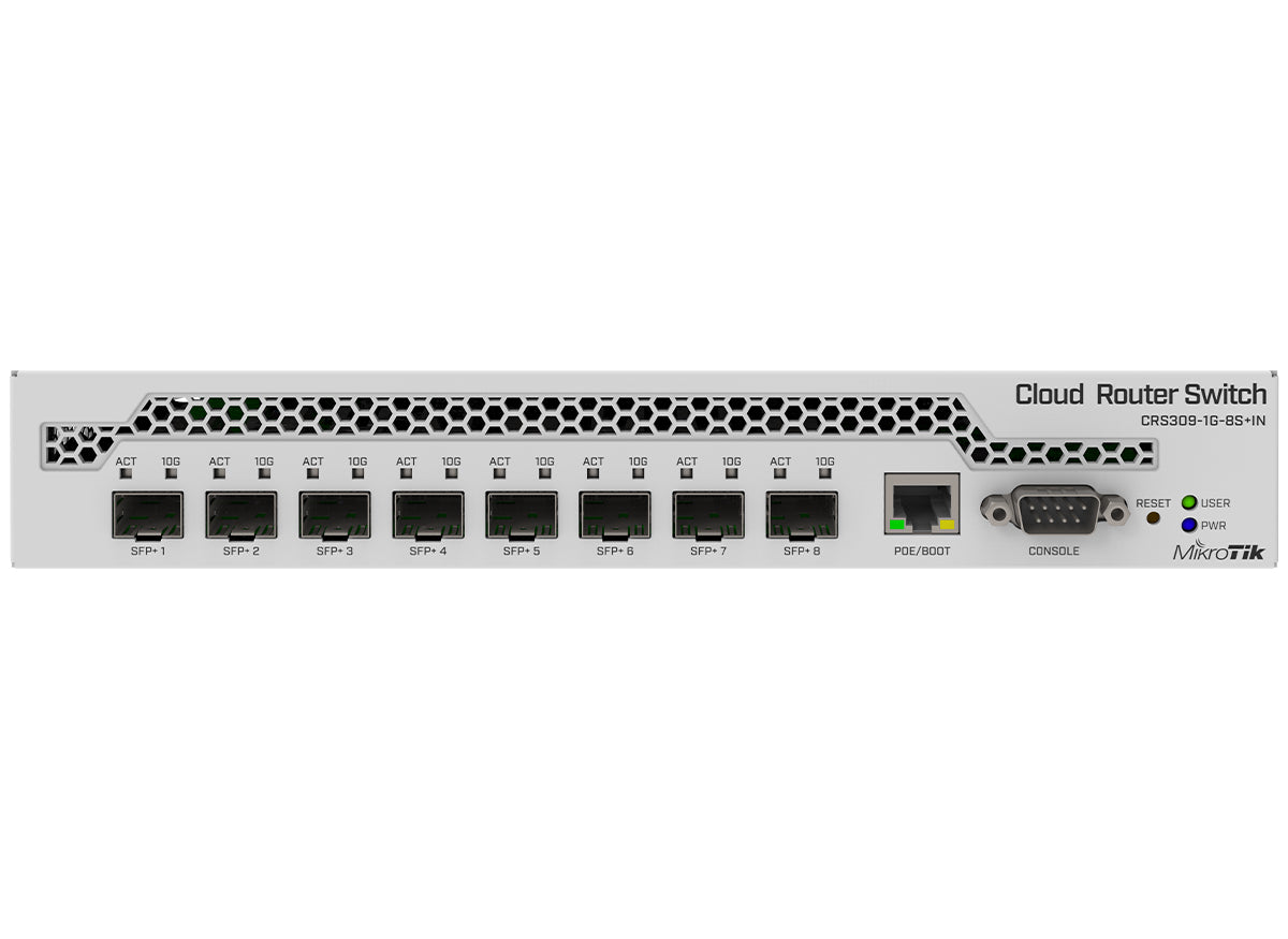 MikroTik Cloud Router Switch 8 Port SFP+ with PoE Input | CRS309-1G-8S+IN