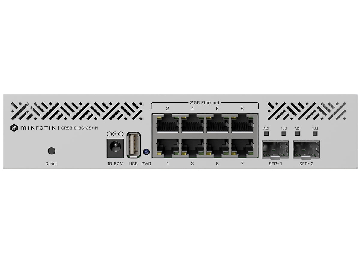 MikroTik Cloud Router Switch 8 Port 2.5Gbps Ethernet 2SFP+ | CRS310-8G+2S+IN