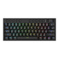 REDRAGON Horus Mini Pro 61Key Wireless Bluetooth Red Switch RGB Low Profile Gaming Mechanical Keyboard - Black
