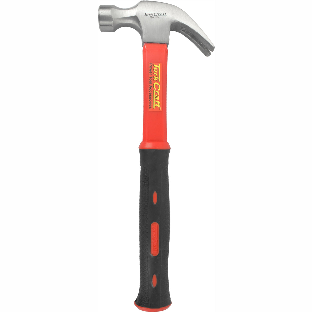 HAMMER CLAW 450G (16OZ) FIBREGLASS HANDLE 295MM & FULL POL HEAD
