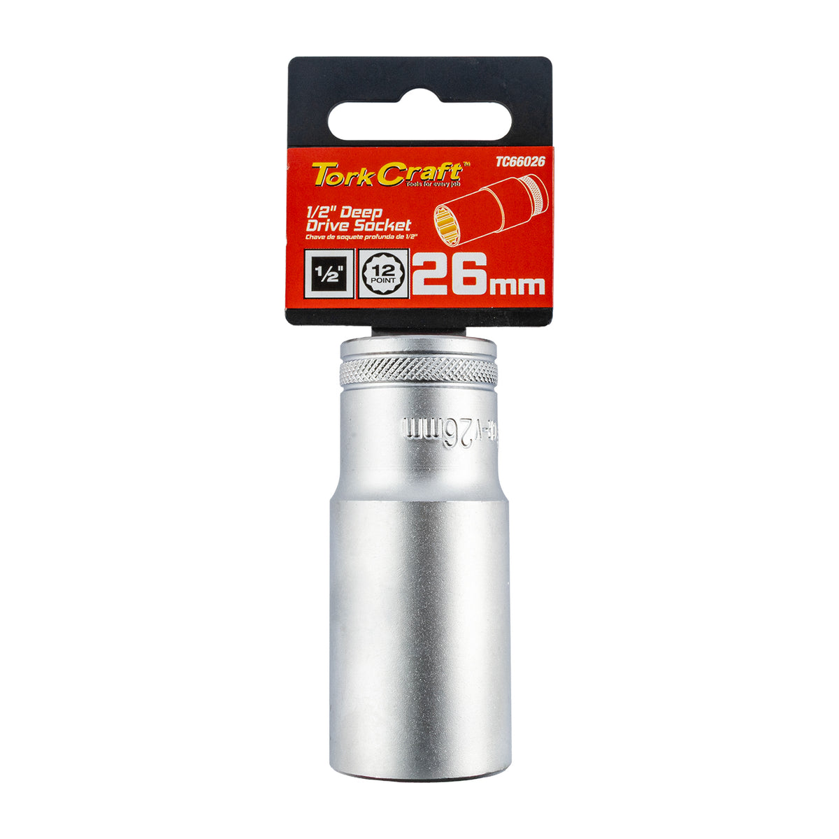 SOCKET 26MM 1/2' DR DEEP SOCKET CRV 12 POINT
