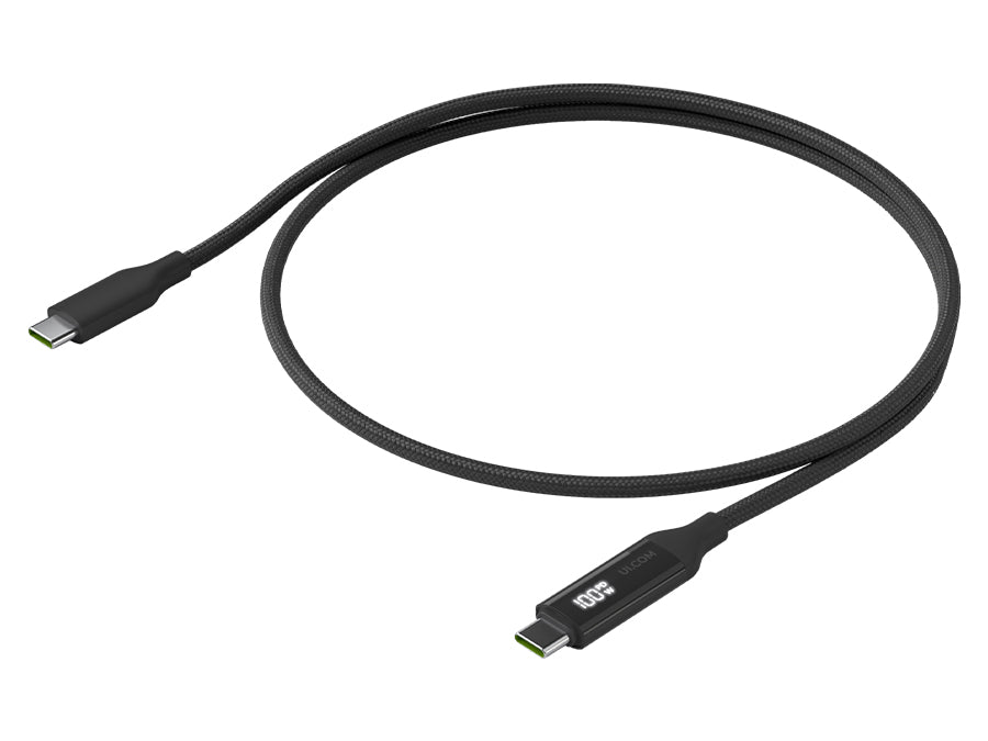 Ubiquiti USB-C Cable with Charge Display Black | UACC-Cable-USB-100W-1M-BK