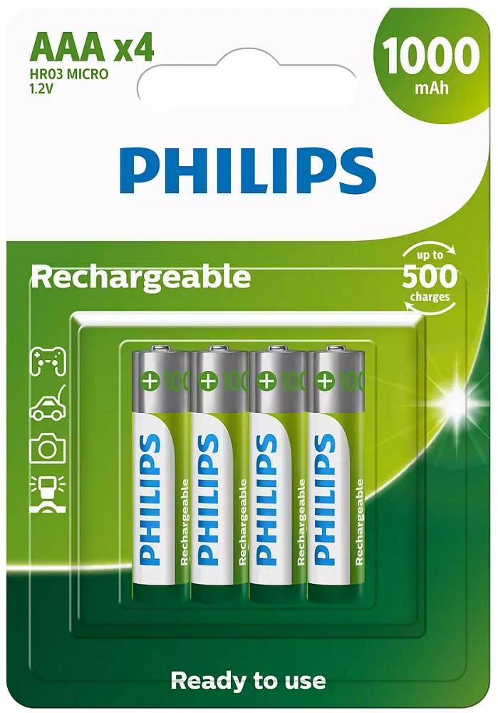 RECHARGEABLE BATTERY AAA 4 PACK 1000MAH